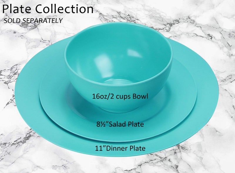 Reston Lloyd Calypso Basics Melamine Salad Plates Set of 6, 8.5 Inch, BPA-Free, Non-Toxic, Break-Resistant, Dishwasher Safe, Plates for Indoor & Outdoor Use, Aqua-Blue by Reston Lloyd - Image 3